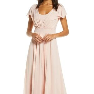 NWOT Vince Camuto FLUTTER-SLEEVE GOWN in Pink Sz 4